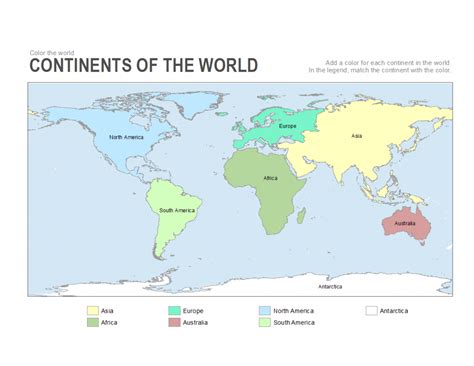 Blank Seven Continents Map | Mr.guerrieros Blog: Blank And Filled-In - 7 Continents Map ...