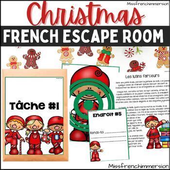 French Christmas Activities Escape Room Activité de Noël Salle d évasion