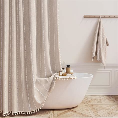 Amazon Bttn Boho Farmhouse Shower Curtain Linen Rustic Heavy Duty