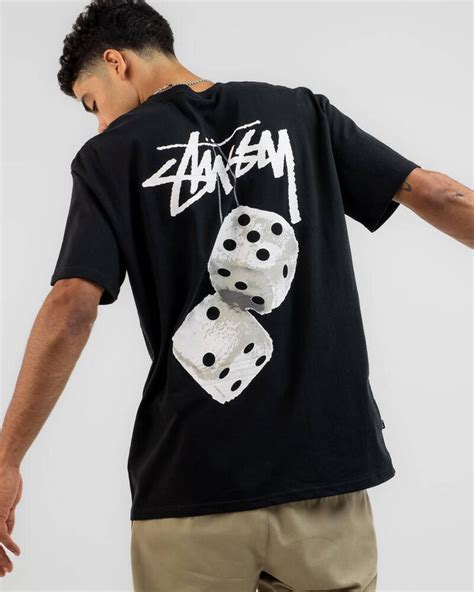 Shop Stussy Fuzzy Dice T Shirt In Black Fast Shipping Easy Returns