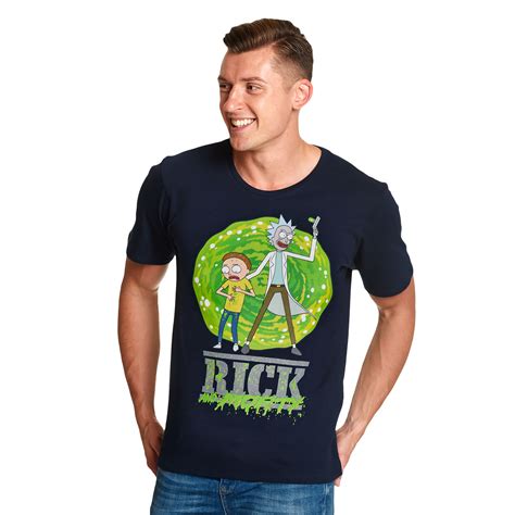 Rick And Morty Portail T Shirt Bleu Rick Et Morty Elbenwald