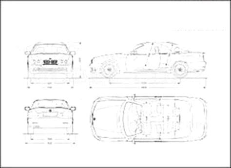 BMW 3 Series E46 Cabrio 2003 2D Drawing Blueprints 30169