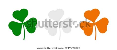 Shamrocks Irish Flag Colors Set Green Stock Vector Royalty Free