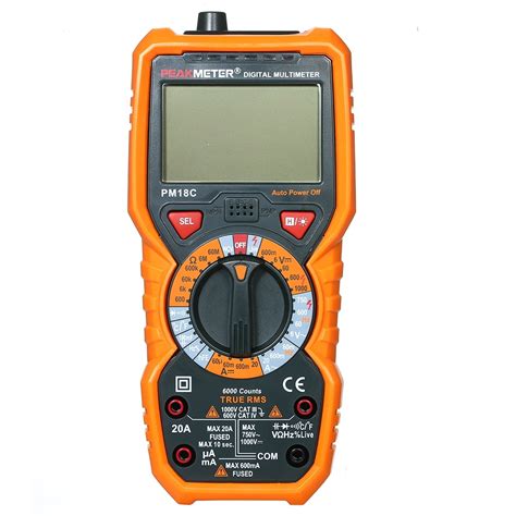 Peakmeter Pm18c True Rms Multifunctional Digital Multimeter Measuring Ac Dc Voltage Current