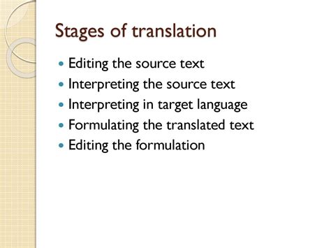 Translator Knowledge And Skills Stages Of The Process Of Translation