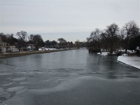 Frozen River Great Ouse Bedford Paul Farmer Geograph Britain And