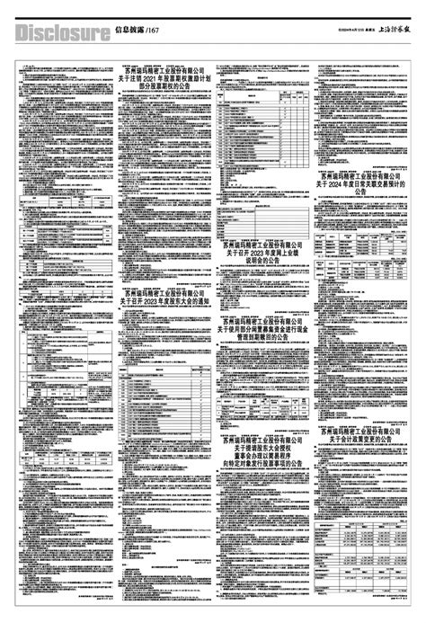 2024年04月12日 第167版：信息披露 上海证券报