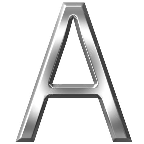 3d Silver Letter A Letter Typography Capital Abc Png Transparent