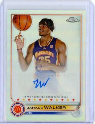 2022 23 Topps McDonald S Chrome JARACE WALKER Refractor RC Rookie AUTO