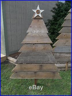 Reclaimed Barn Wood CHRISTMAS TREE YARD ART Country Christmas Trees