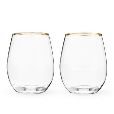 Gilded Stemless Wine Glass Set By Twine Pack Of Kroger