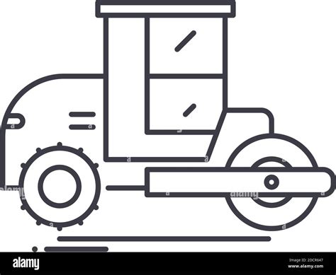 Pneumatic Tyred Rollers Icon Linear Isolated Illustration Thin Line