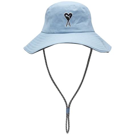 Puma X Ami Bucket Hat In Faded Denim Puma