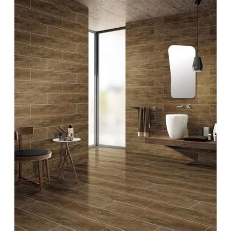 Carson Walnut Wood Plank Ceramic Tile Bedrosians Forest Pack Walnut