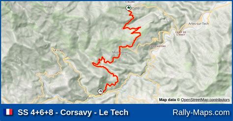 Ss Corsavy Le Tech Stage Map Rallye National Du Vallespir