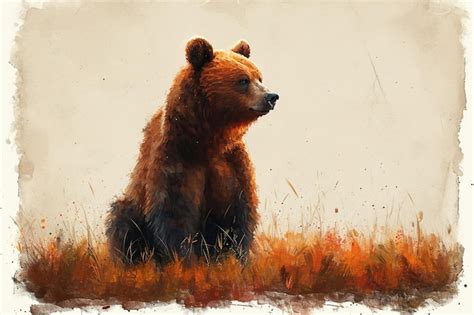 Premium Photo | Cute bear watercolor painting