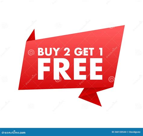 Buy 2 Get 1 Free Sale Tag Banner Design Template Vector Stock