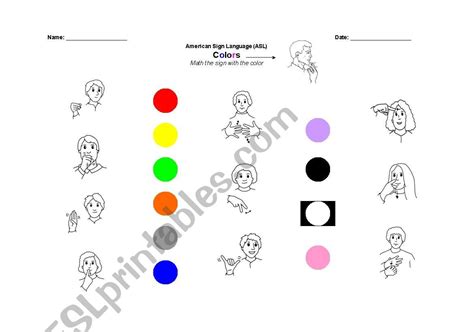 Printable Asl Colors