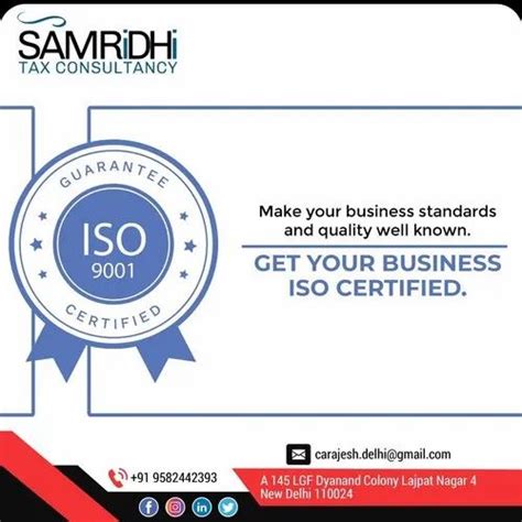 Iso Certification Registration Services In New Delhi Samridhi Tax