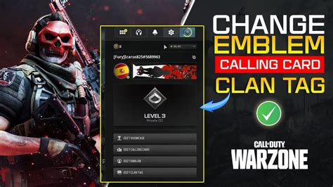 How To Change Emblem Calling Card Clan Tag In Warzone Modern Warfare