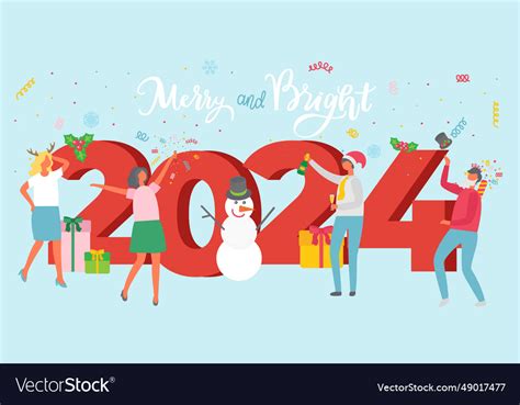 Happy new year the holiday event combination Vector Image