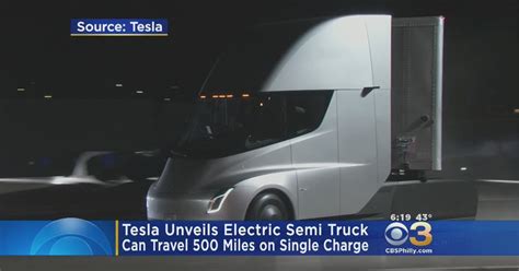 Tesla Unveils Electric Semi Truck Cbs Philadelphia