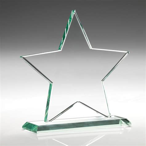 525in Jade Glass Star Award With Custom Engraving Awards Trophies