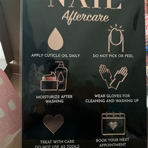 Nail Aftercare Advice Sign Acrylic Sign Salon Sign Aesthetics Aftercare