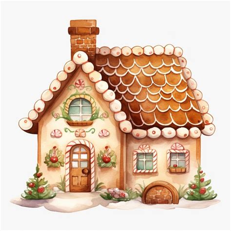 Premium AI Image There Is A Gingerbread House With A Ginger Roof And