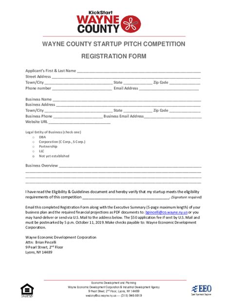 Fillable Online Web Co Wayne Ny Wayne County Startup Pitch Competition