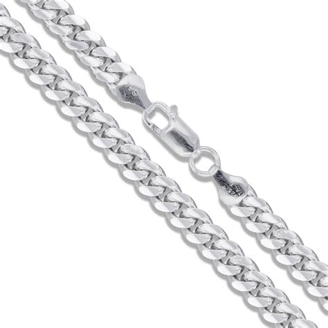 Sterling Silver Solid Miami Cuban Link Chain 92mm 925 Italy Heavy Curb Necklace 20 Inch