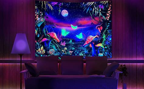 Amazon Lifezilla Blacklight Tapestry Butterfly Tapestry Wall