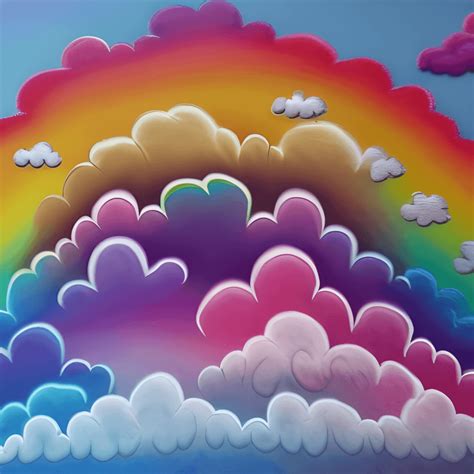 Intricate Detail Rainbow Cotton Candy Clouds · Creative Fabrica