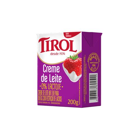 Creme De Leite 0 Lactose Tirol 200g Distribuidora AAROTTA