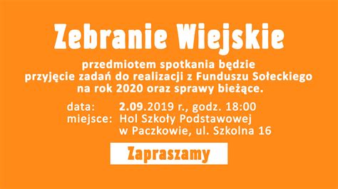 Zebranie Wiejskie W Sprawie Funduszu So Eckiego Na Rok