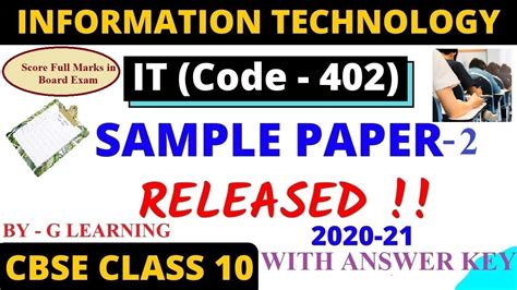 Solved Sample Paper Information Technology It 402 Class 10 Cbse 2020 21 Youtube