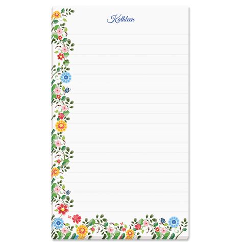 Spring Floral Personalized Lined Notepad Current Catalog