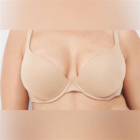 Cacique Smooth Boost Plunge Bra Nude Beige Size F Gem