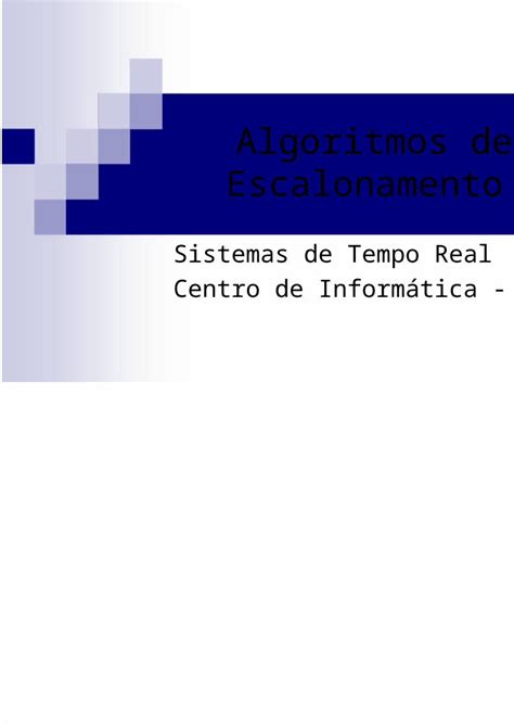 Ppt Algoritmos De Escalonamento Dokumen Tips