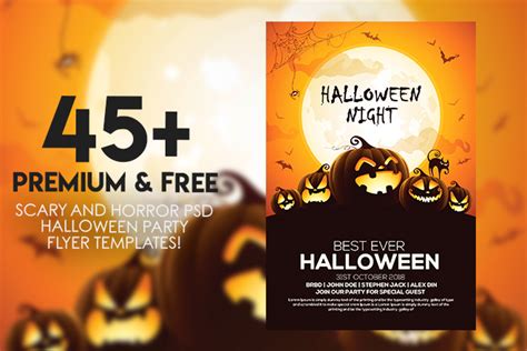 45 Premium And Free Scary And Horror Psd Halloween Party Flyer Templates