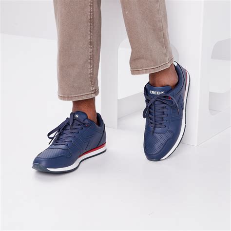 Baskets running à lacets Creeks bleu marine homme La Halle