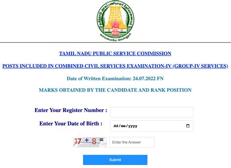 Tnpsc Group 4 Results 2023 Check Marks And Rank