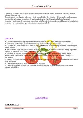 Proyecto Comer Bien Es Salud PDF