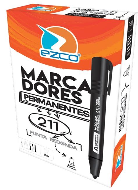 Marcador Ezco Permanente Punta Redonda Negro