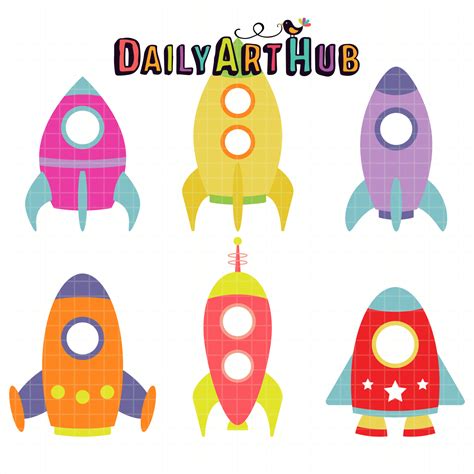 Rocket Ships Clip Art Set Clip Art Library