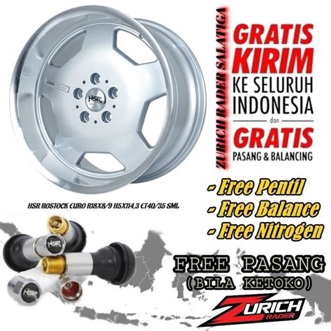 Jual Velg Mobil Celong Ring 18 HSR ROSTOCK EURO R18 Silver Velag