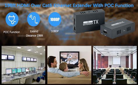 Hdmi Over Ethernet Extender 200ft Cat6 Cat7 Hdmi Rj45 Conveter