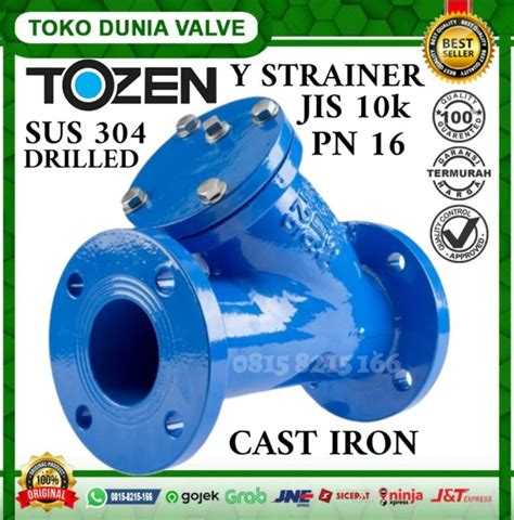 Jual TOZEN Y STRAINER DN125 5 INCHI JIS10K CAST IRON SS304 DRILLED