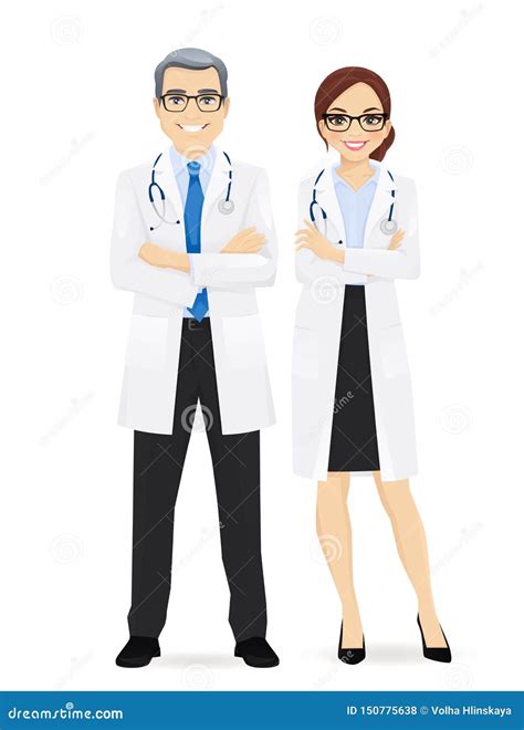 Male And Female Doctor Vector Illustration | CartoonDealer.com #150775638