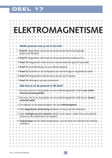 Elektriciteit Theorie Lab Deel Cbis Elektromagnetisme Deel Welke